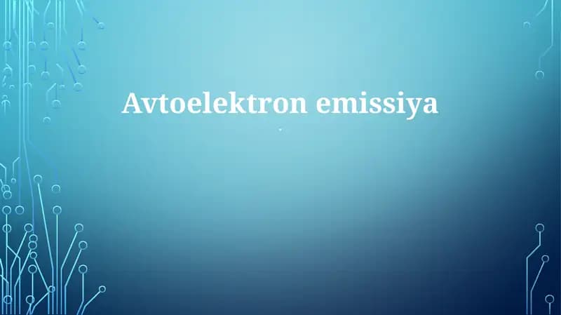 Avtoelektron emissiya