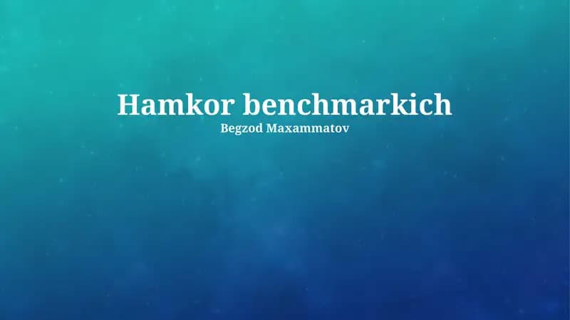 Hamkor Benchmark