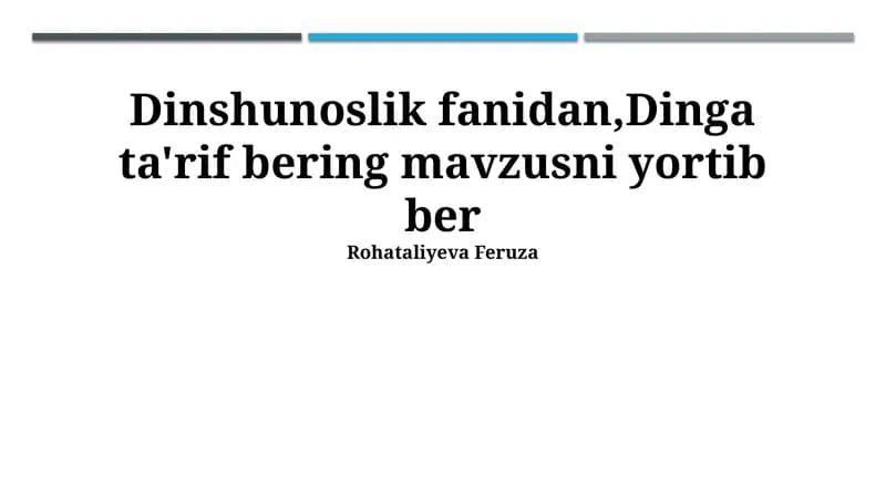 Dinshunoslik fanidan