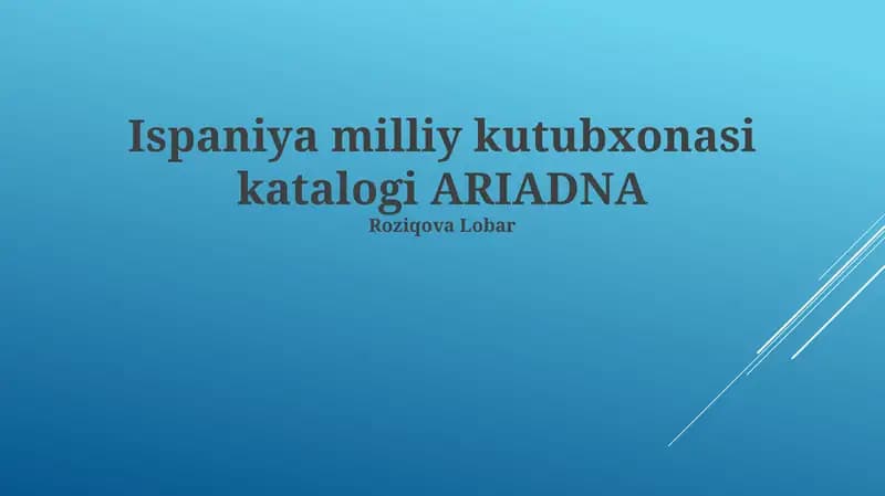 Ispaniya Milliy Kutubxonasining Ariadna Katalogi