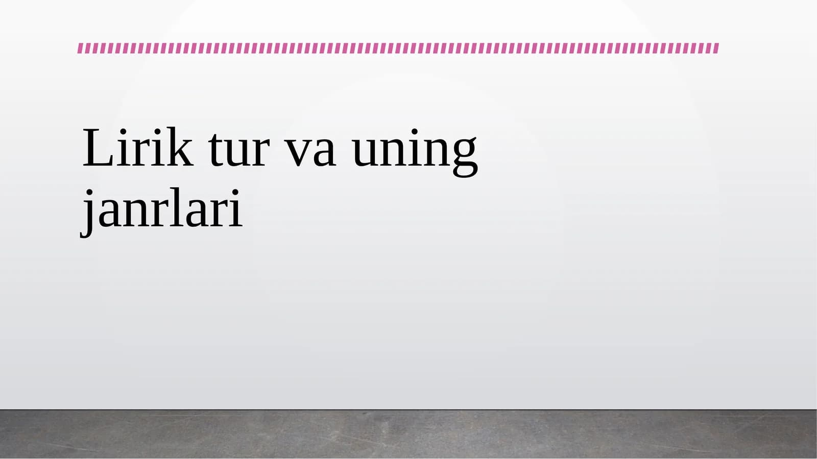 Lirik tur va uning janrlari