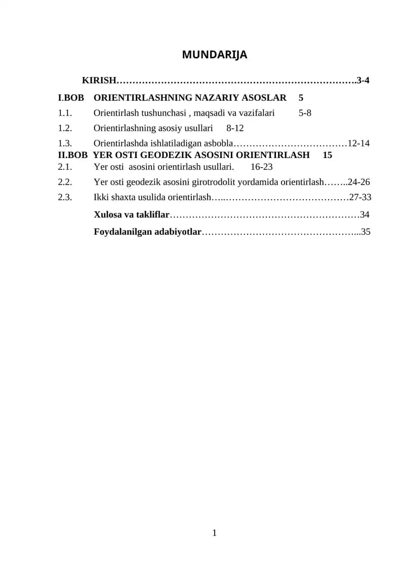 Orientirlashning Nazariy Asoslar