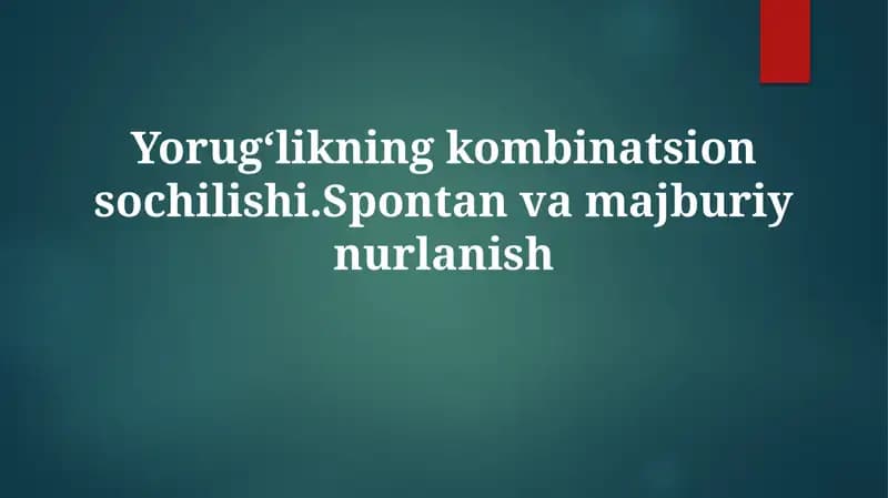 Yorug'likning kombinatsion sochilishi