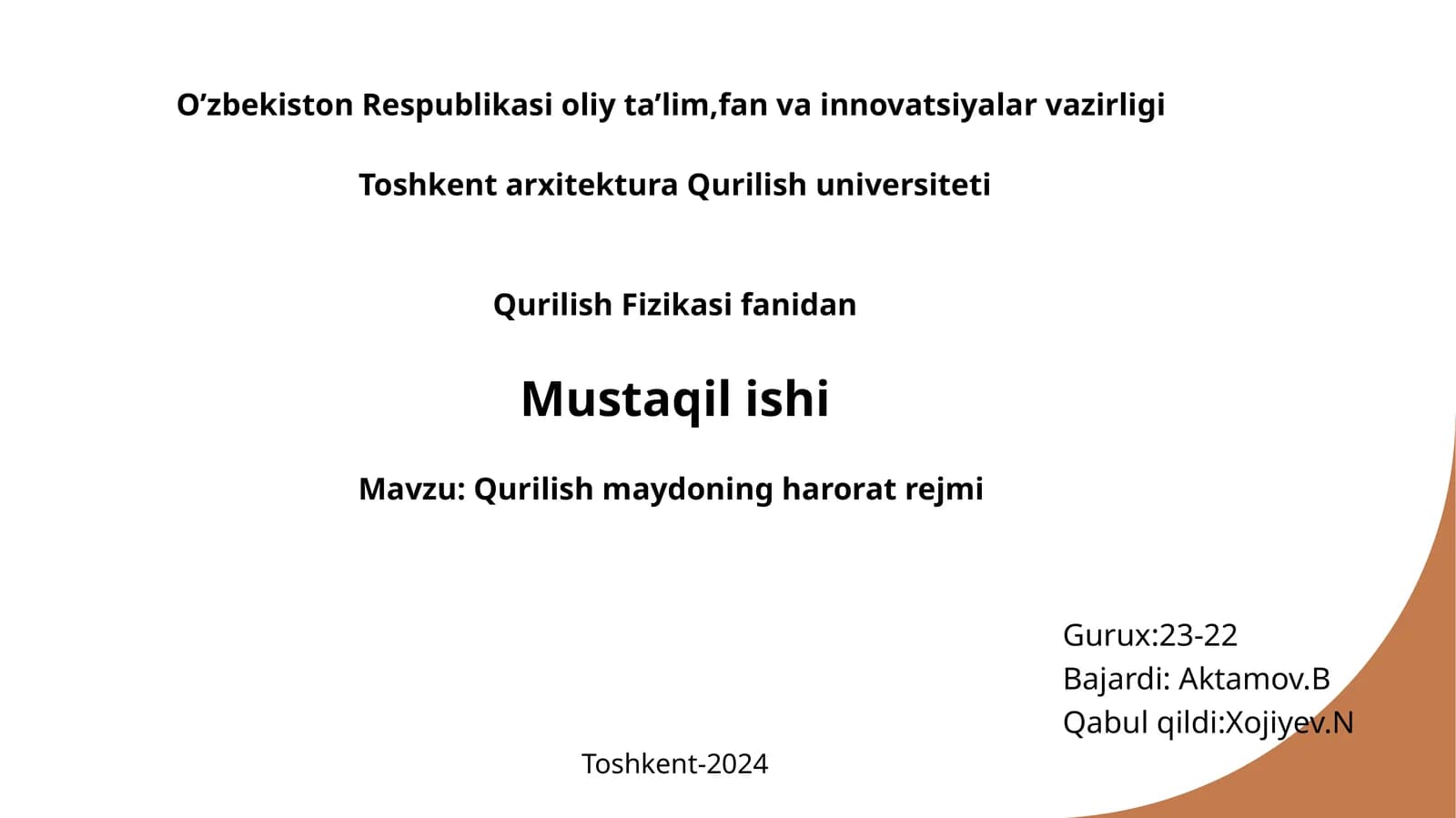 Qurilish maydonlari va haroratning ta'siri