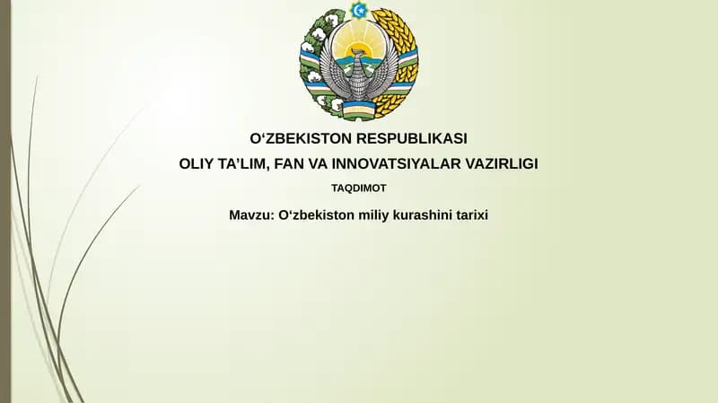 Oʻzbekiston milliy kurashining tarixi