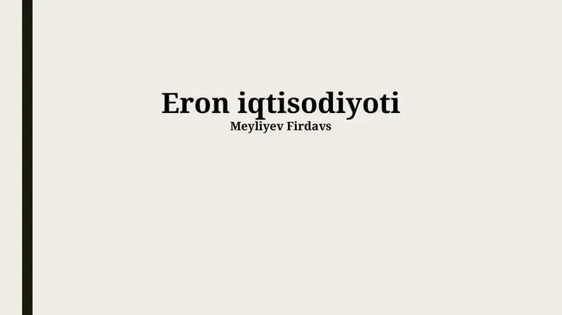Eron iqtisodiyoti