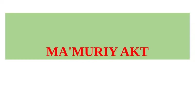 Ma'muriy akt