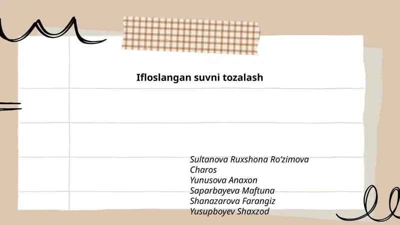 Ifloslangan suvni tozalash