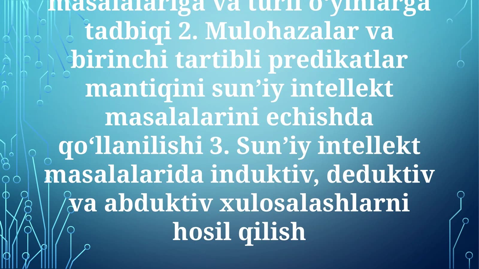 Sun'iy Intellektda Xulosa Chiqarish
