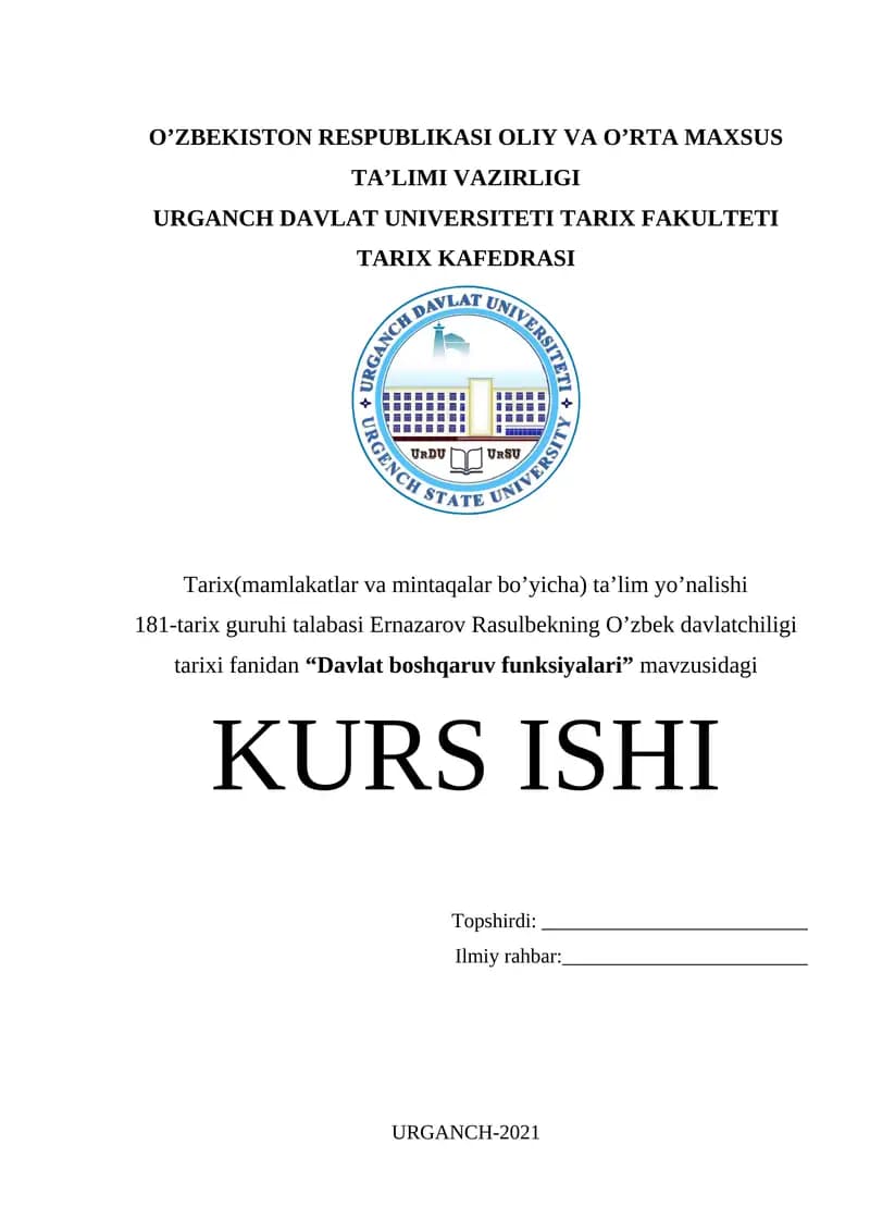 Davlat boshqaruv funksiyalari