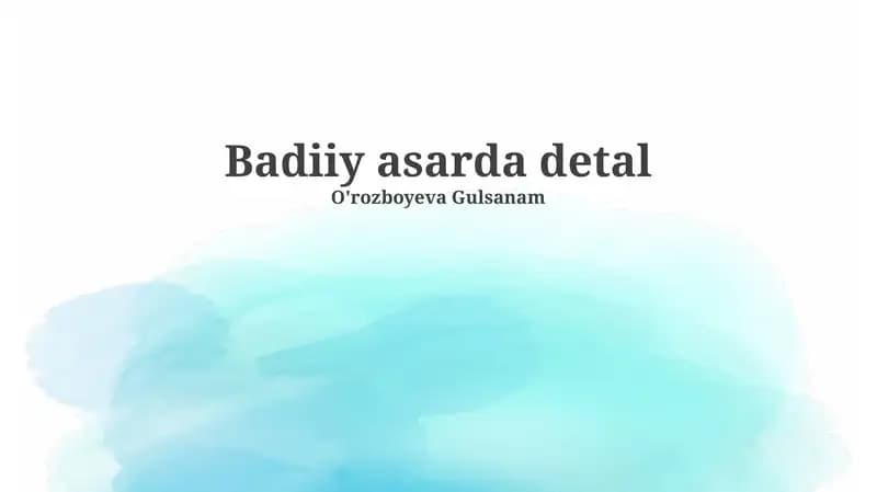 Badiiy asarda detal