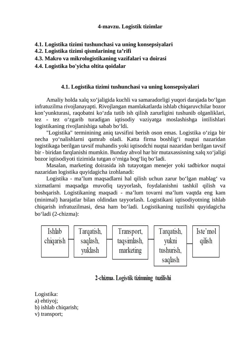 Logistika tizimi