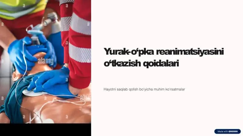 Yurak-o‘pka reanimatsiyasini o‘tkazish qoidalari