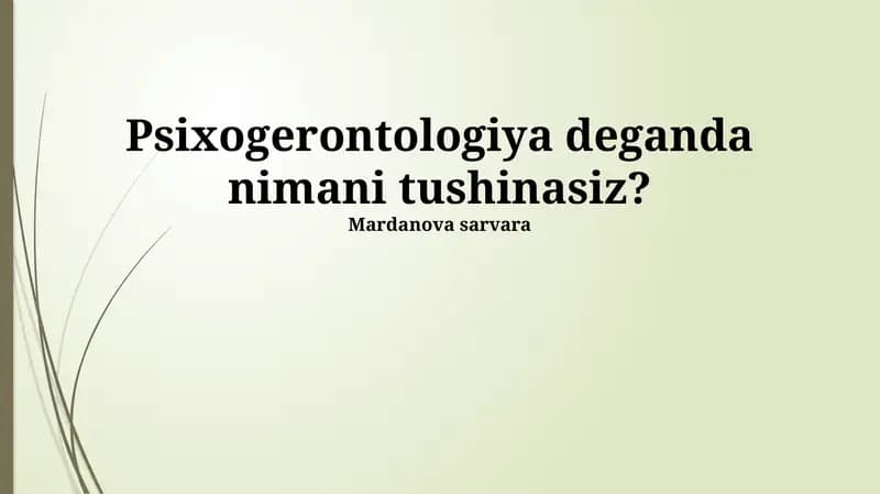 Psixogerontologiya