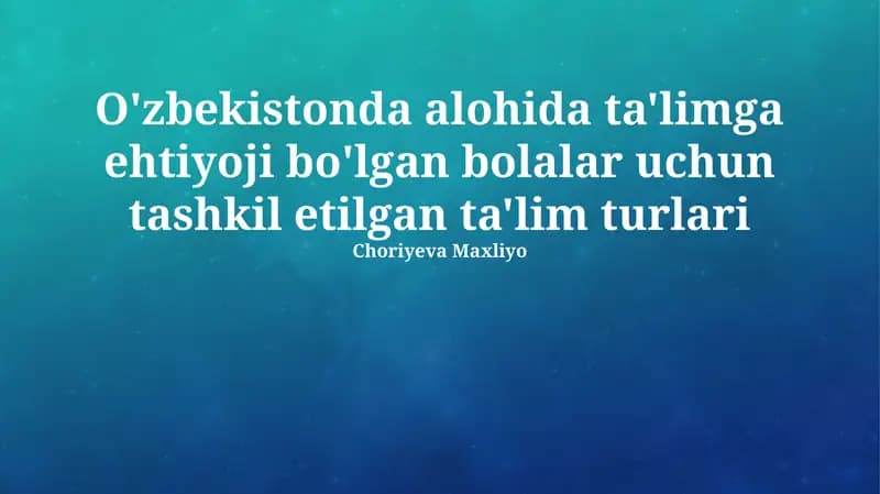 Inklyuziv ta'lim