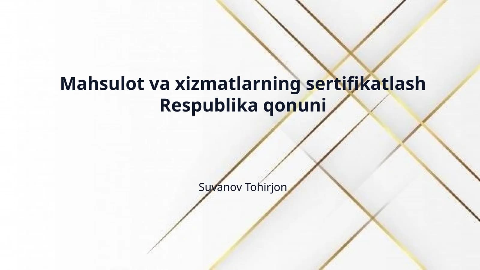 Mahsulot va xizmatlarning sertifikatlash Respublika qonuni
