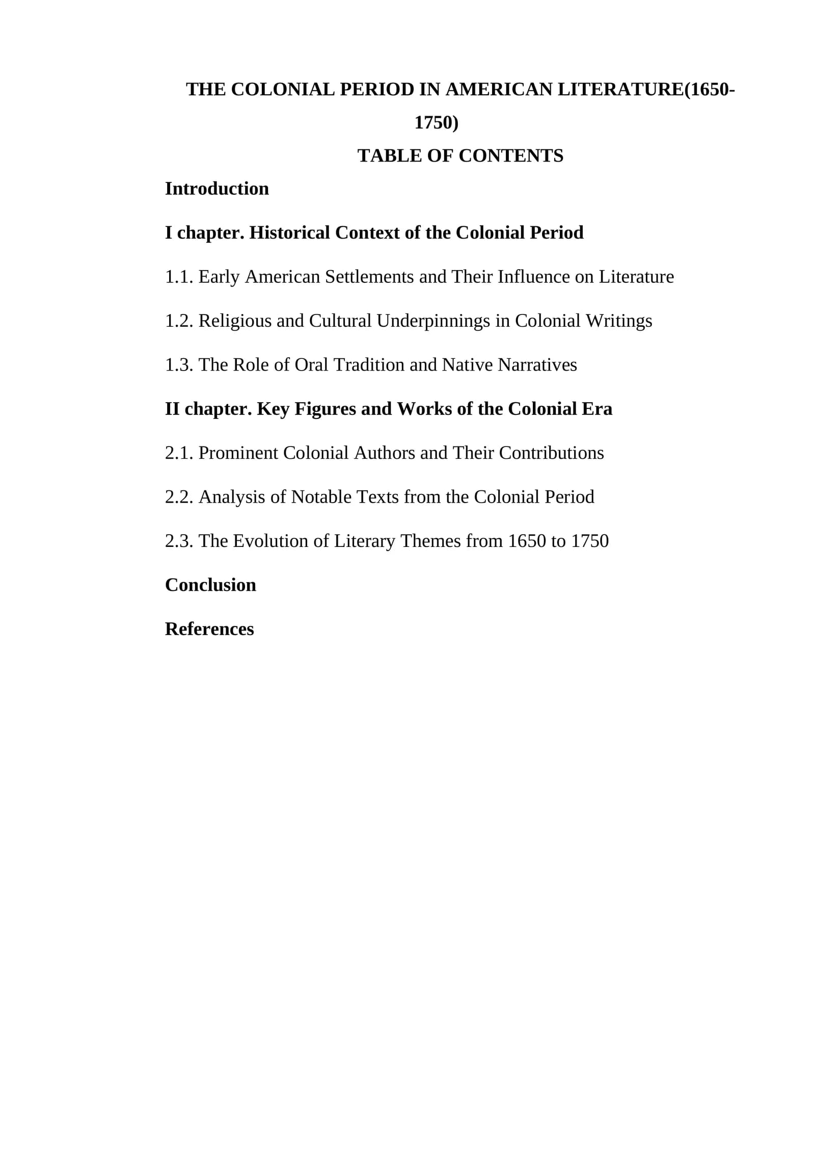 THE COLONIAL PERIOD IN AMERICAN LITERATURE(1650-1750)