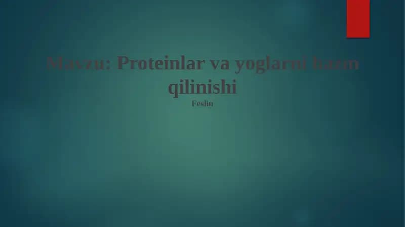 Yog'larning Hazm Qilinishi