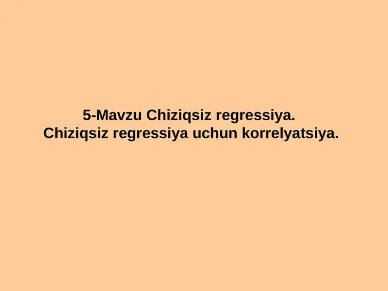 Chiziqsiz regressiya