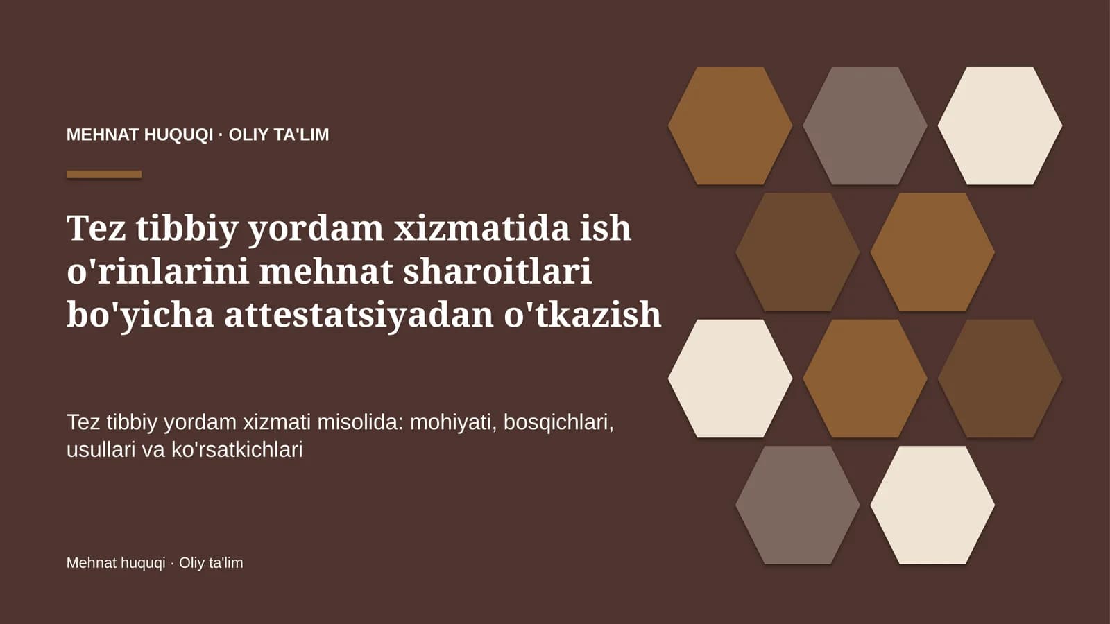 tez tibbiy yordam xizmatida ish o'rinlarini mehnat sharoitlari bo'yicha attestatsiyadan o'tkazish 4153