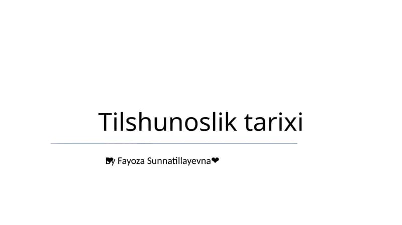 Tilshunoslik tarixi