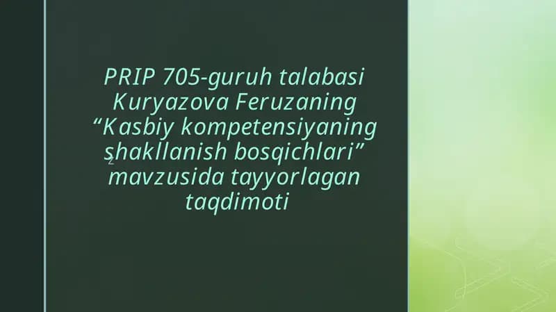 Kasbiy kompetensiyalar
