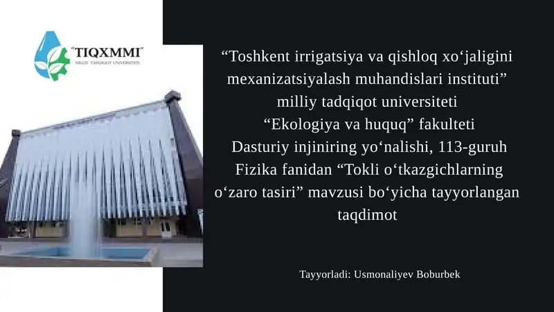 Tokli o'tkazgichlarning o'zaro ta'siri