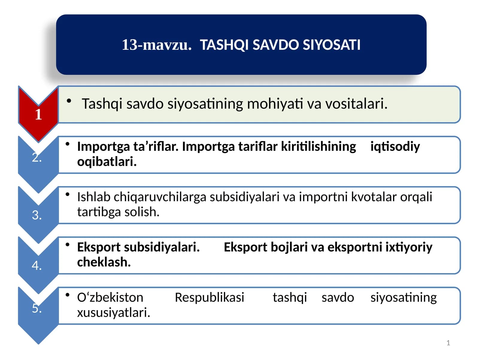Tashqi savdo siyosati