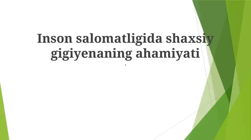 Og'iz gigienasi va umumiy salomatlik