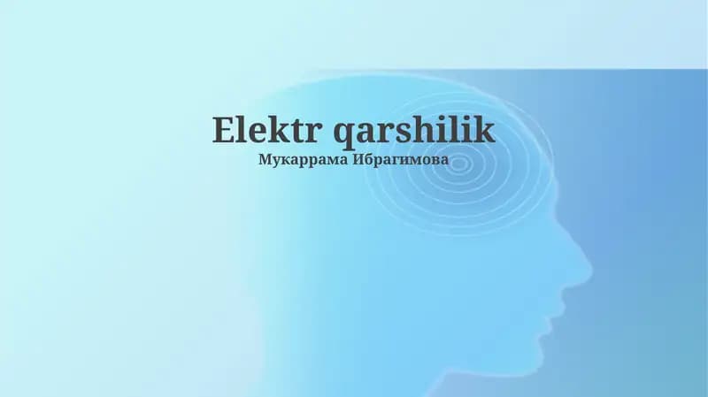 Elektr qarshilik va Ohm qonuni