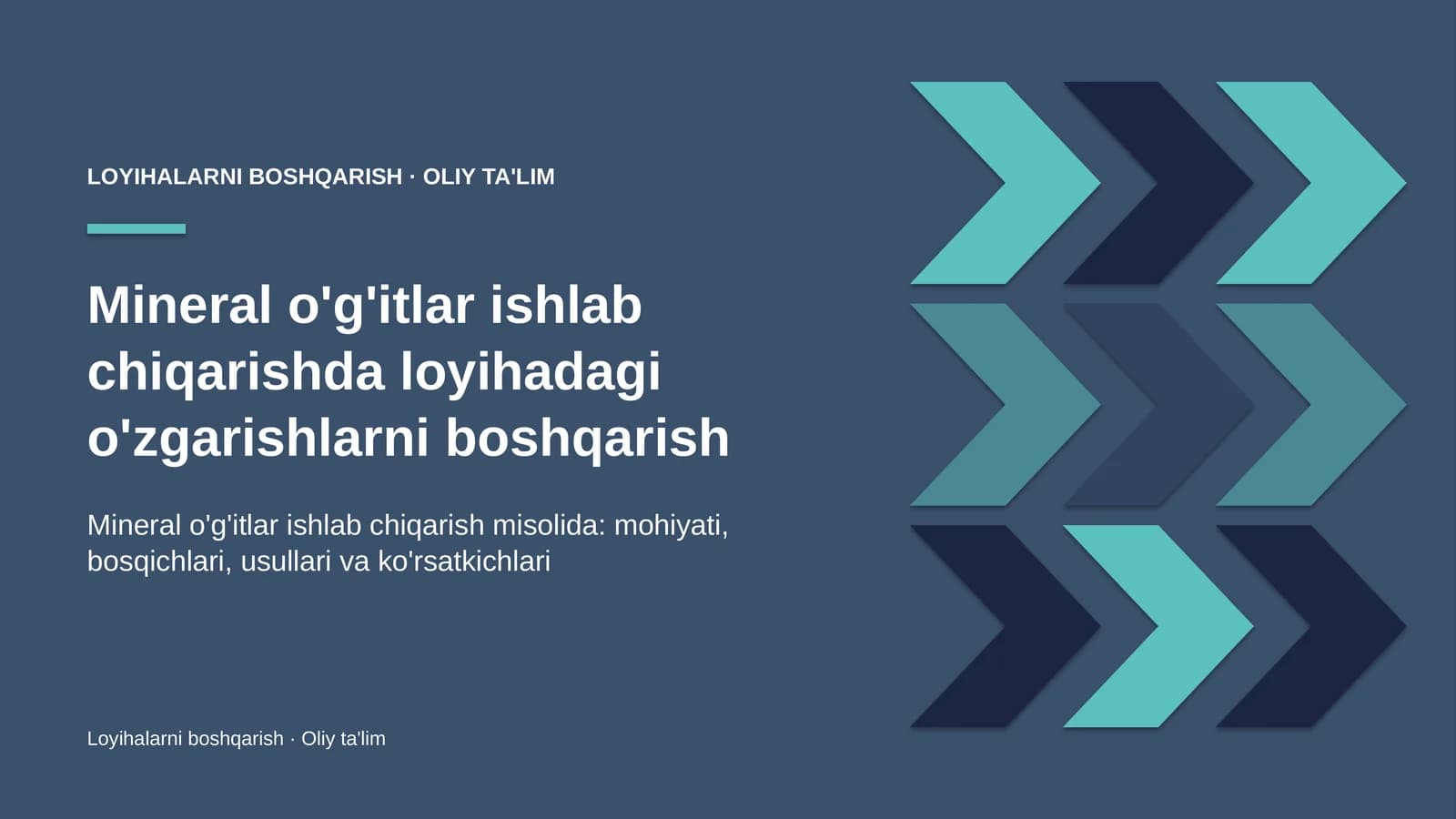mineral o'g'itlar ishlab chiqarishda loyihadagi o'zgarishlarni boshqarish 2118