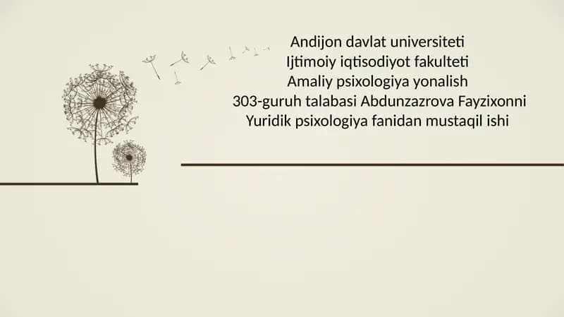 Yuridik Psixologiya