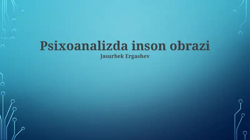 Psixoanalizda inson obrazi