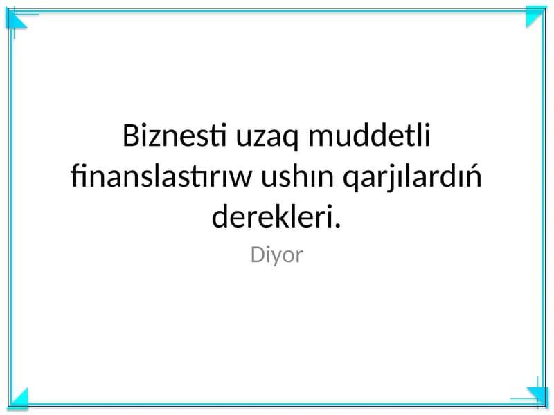 Biznes finanslastirish