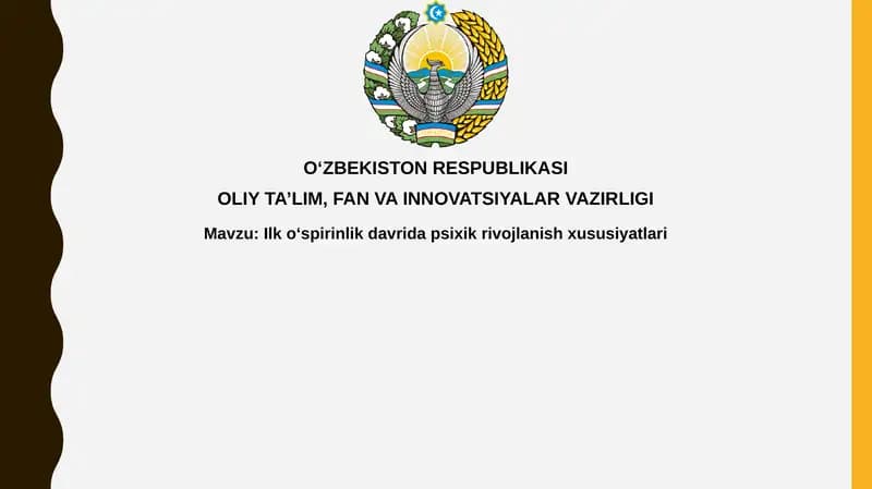 Ilkoʻspirinlik davridagi psixik rivojlanish xususiyatlari