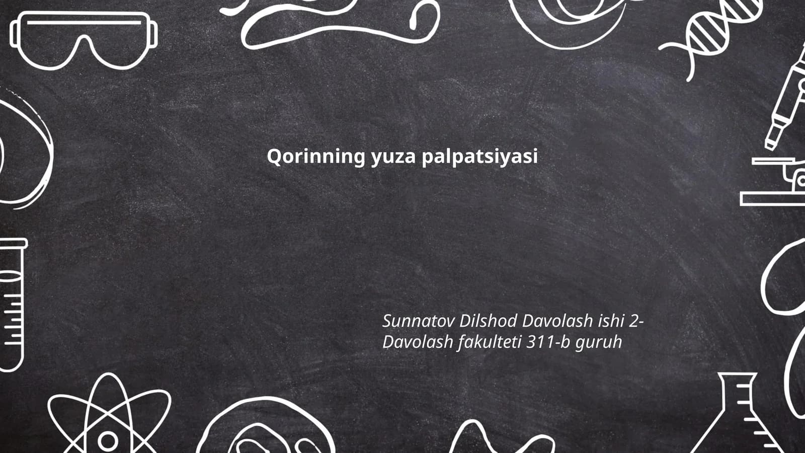 Qorinning yuza palpatsiyasi
