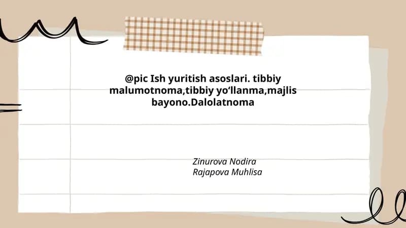 Ish yuritish asoslari