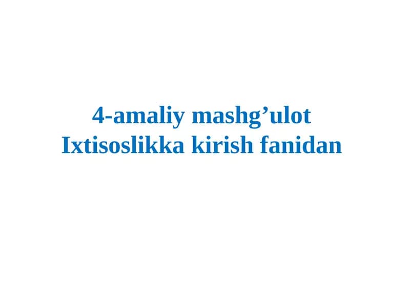 Fermentatsiya jarayoni va uning xossalari