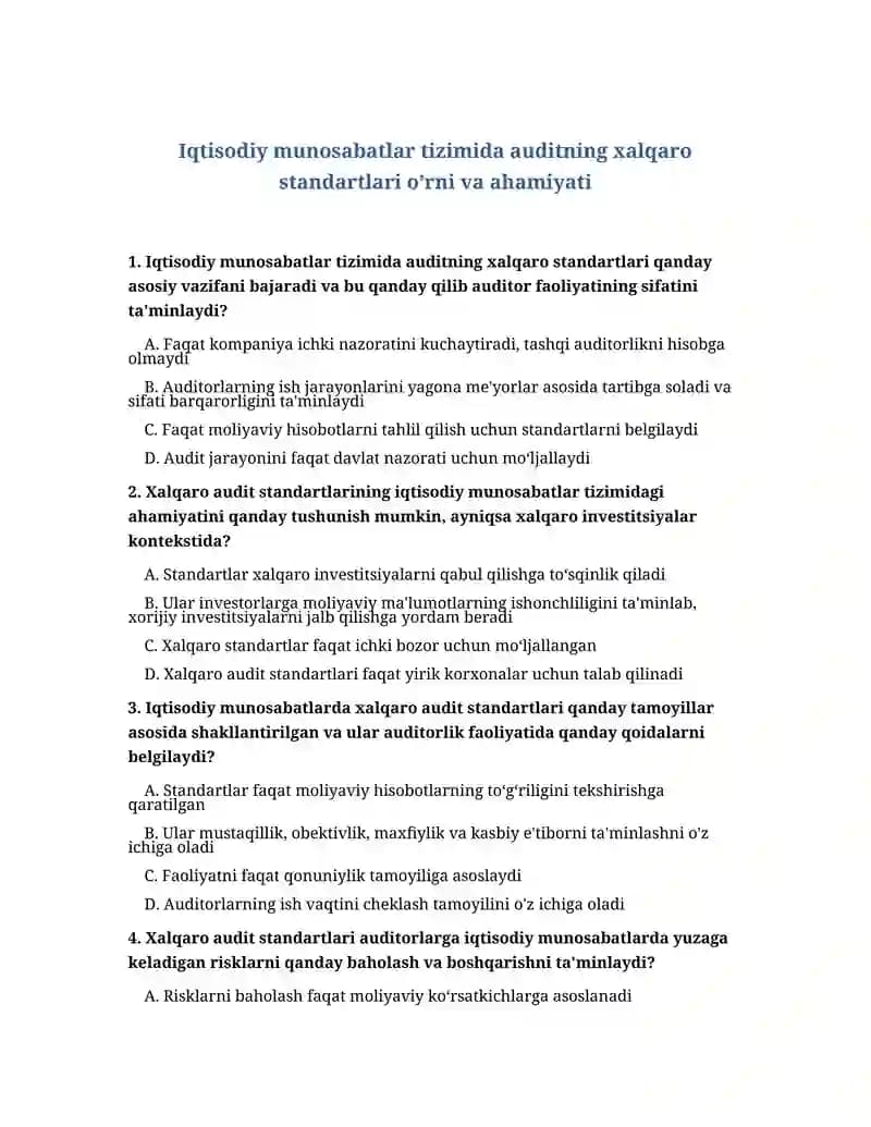 Xalqaro audit standartlari