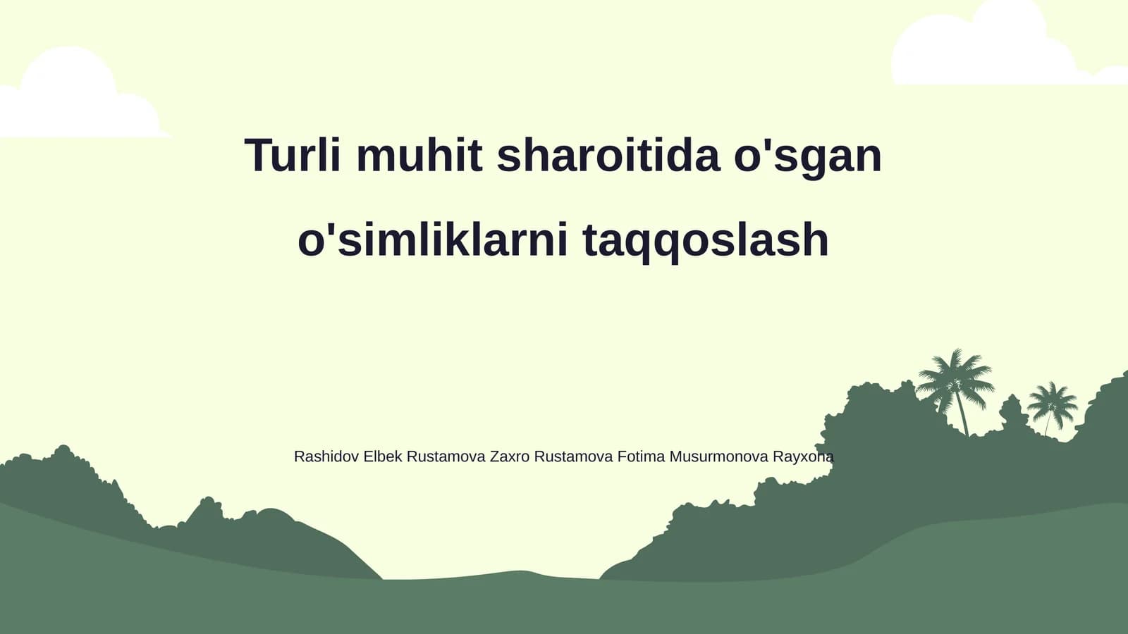 O'simliklarni taqqoslash