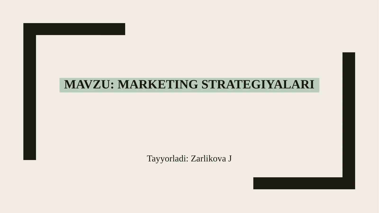 Marketing strategiyalari. slayt 12 list