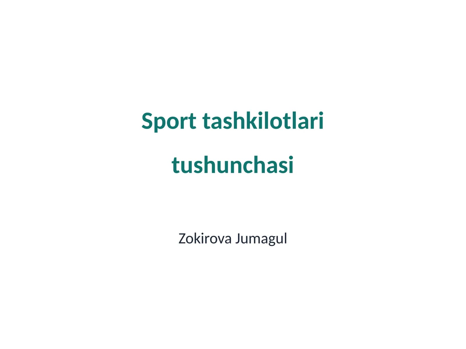 Sport tashkilotlari tushunchasi
