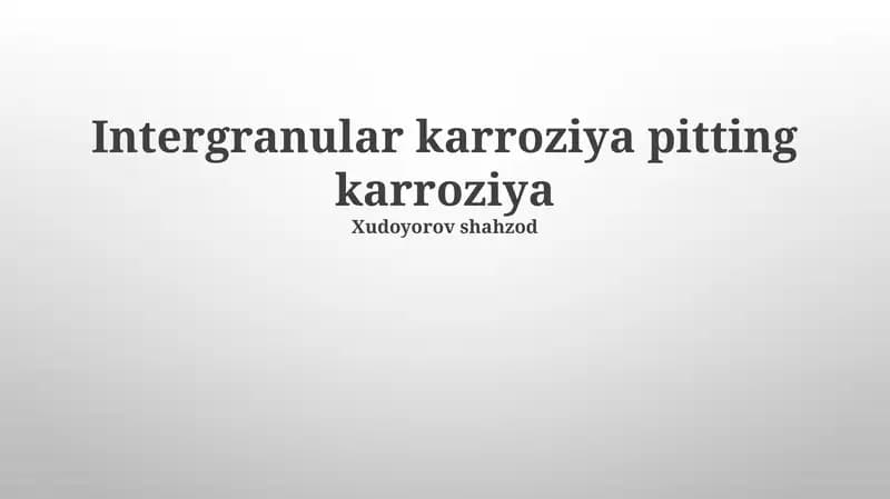 Teshik Korroziyasi