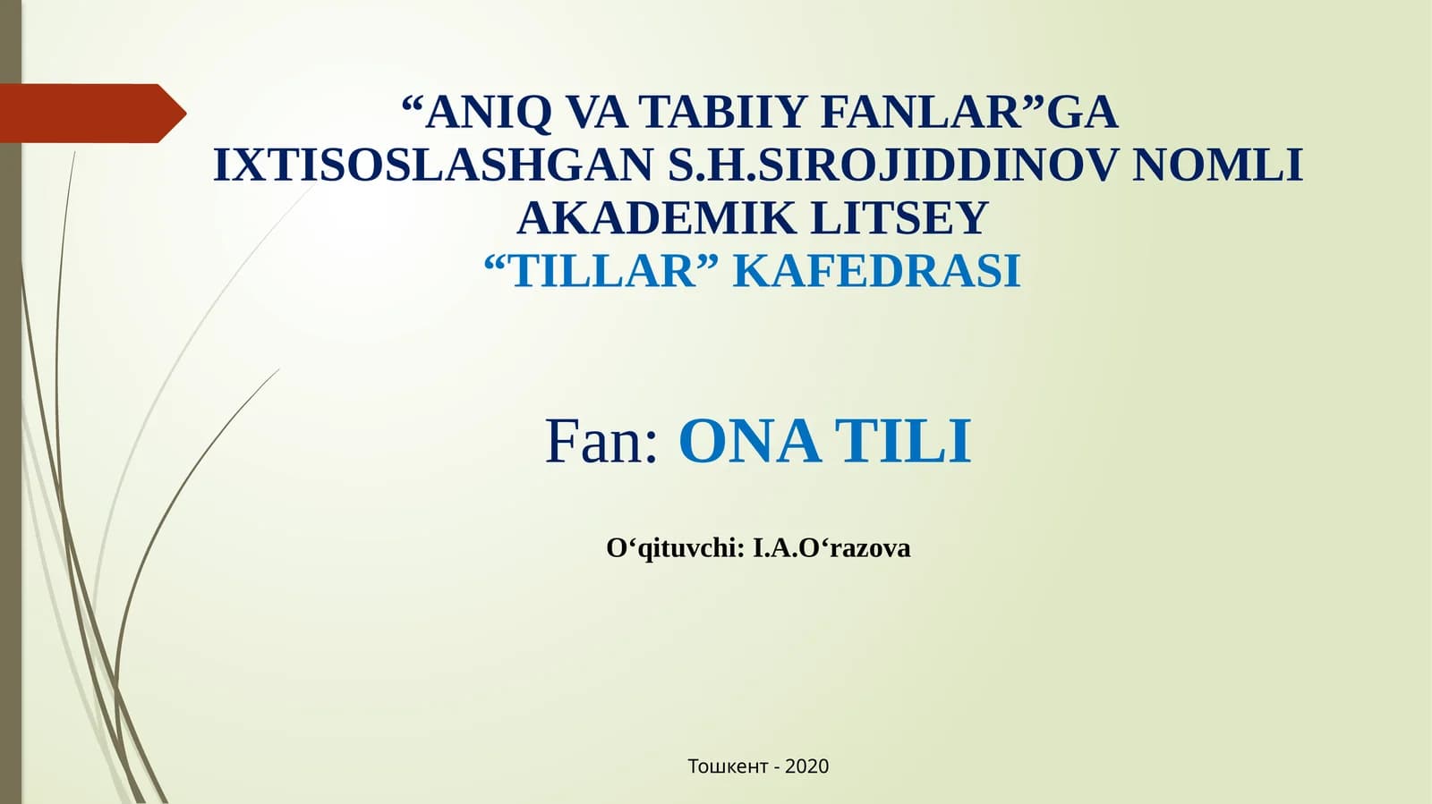 MAVZUGA OID NAZARIY MA’LUMOTLAR
