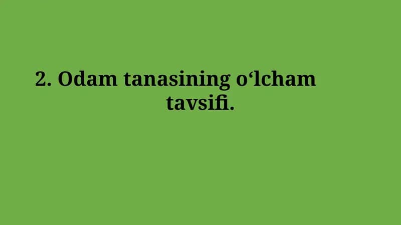 Odam tanasining oʻlchamtavsifi