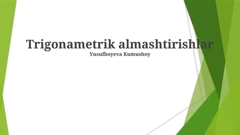 Trigonametrik almashtirishlar