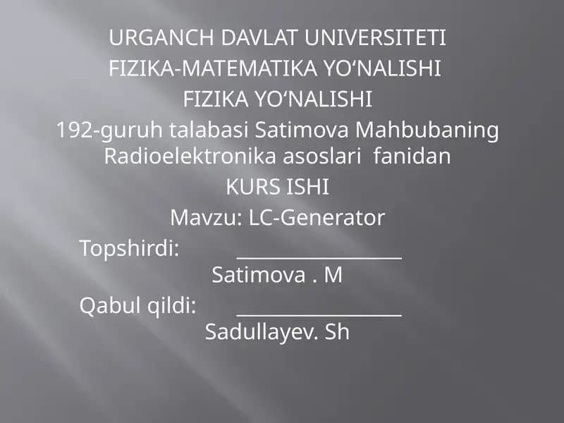 LC-Generator