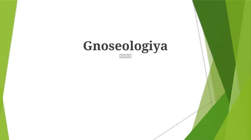 Gnoseologiya
