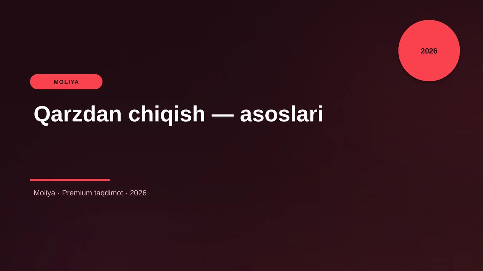 Qarzdan chiqish — asoslari