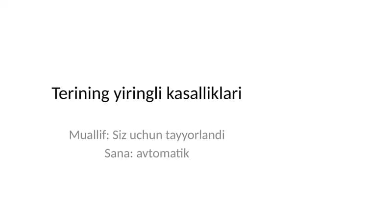 Terining yiringli kasalliklari